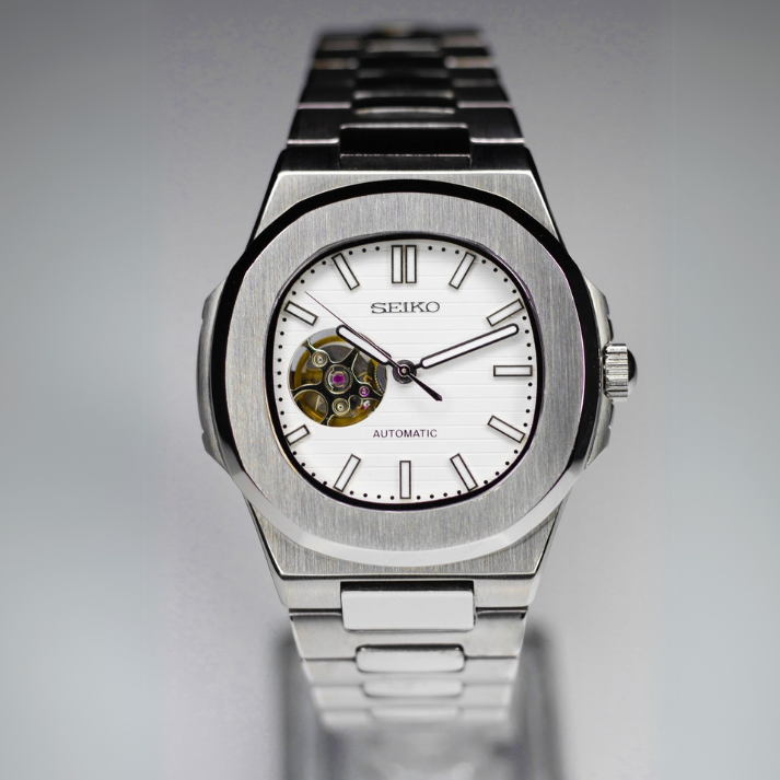Nautiko Classic White (Open Heart)- Nh35 Seiko Automatic Watch