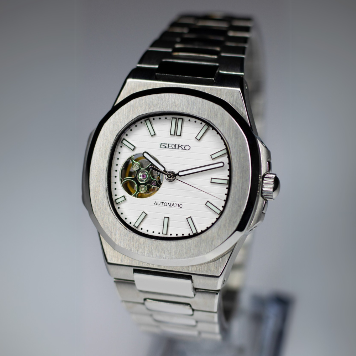 Nautiko Classic White (Open Heart)- Nh35 Seiko Automatic Watch