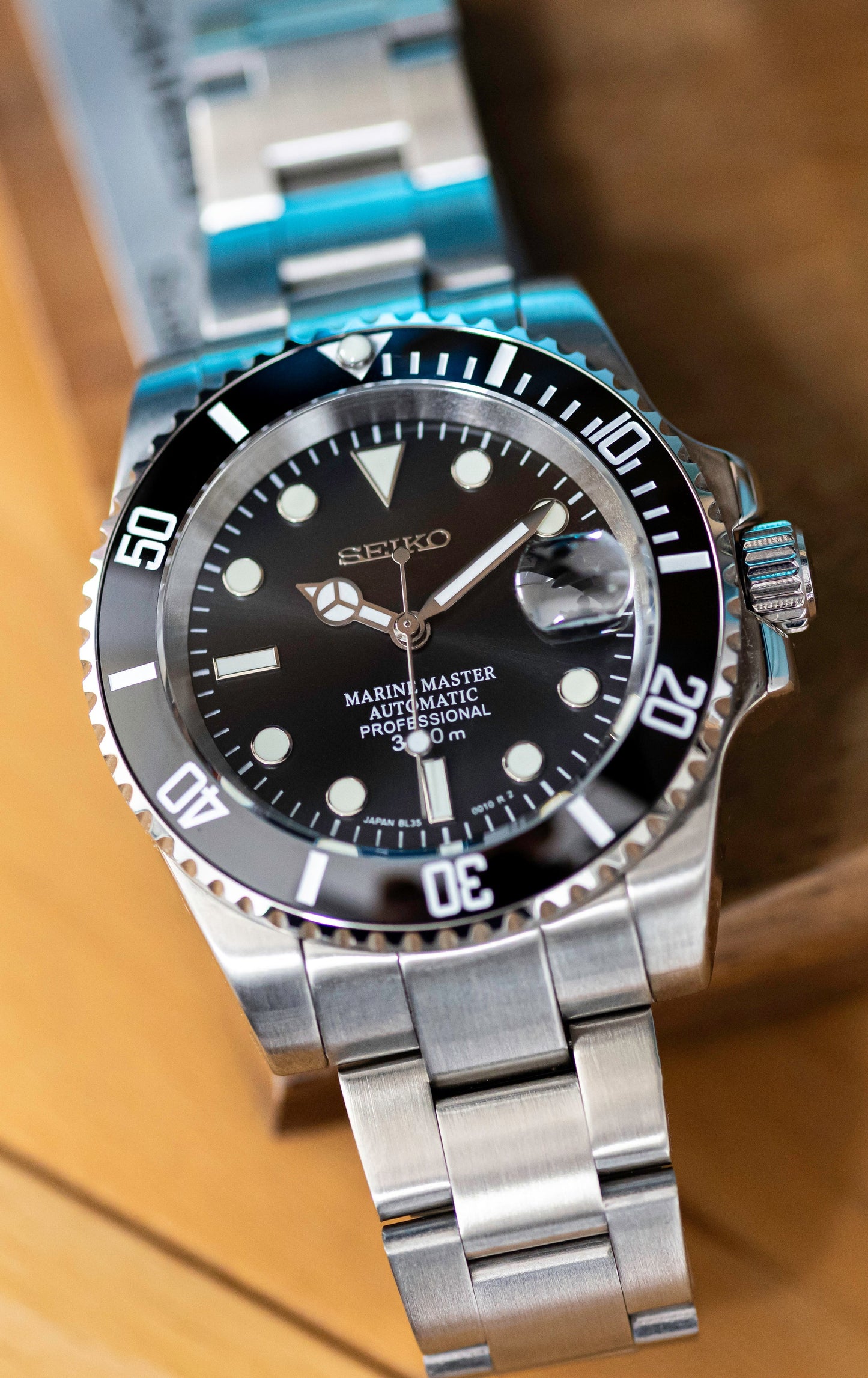 Seiko Mod Submariner Black