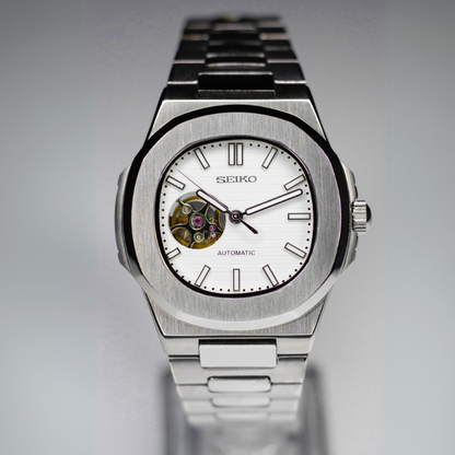 Nautiko Classic White (Open Heart)- Nh35 Seiko Automatic  Watch