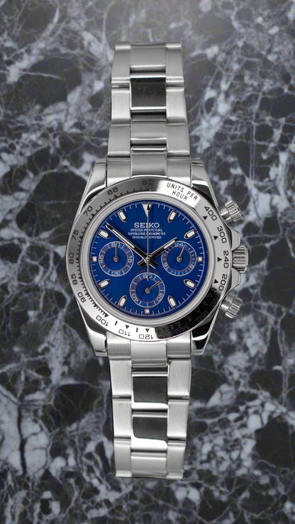 Seiko Mod Daytona Blue Chronograph