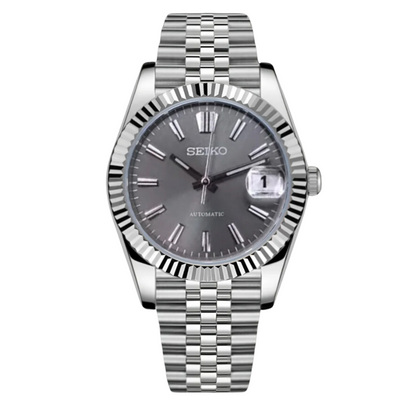 DATEJUST GREY SUNBURST - CUSTOM SEIKO NH35 AUTOMATIC WATCH