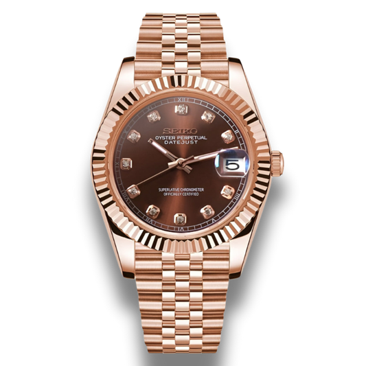 Seikojust Rose Brown - CUSTOM SEIKO NH35 AUTOMATIC WATCH