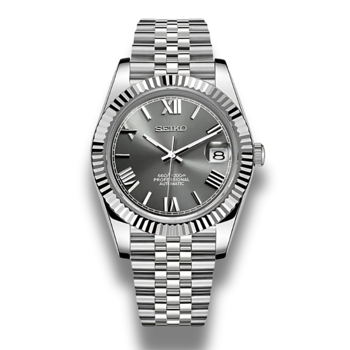 SEIKOJUST SILVER ROMAN - CUSTOM SEIKO NH35 AUTOMATIC WATCH