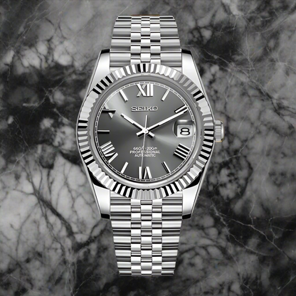 SEIKOJUST SILVER ROMAN - CUSTOM SEIKO NH35 AUTOMATIC WATCH