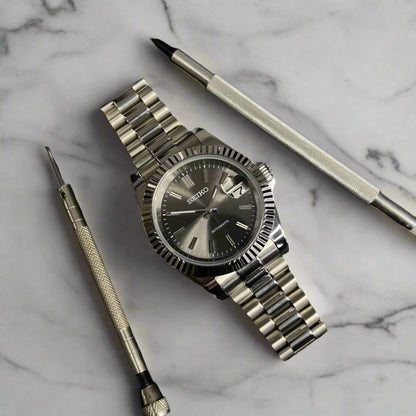 DATEJUST GREY SUNBURST - CUSTOM SEIKO NH35 AUTOMATIC WATCH