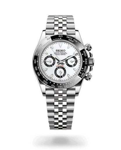Seiko Mod Daytona White Panda Chronograph
