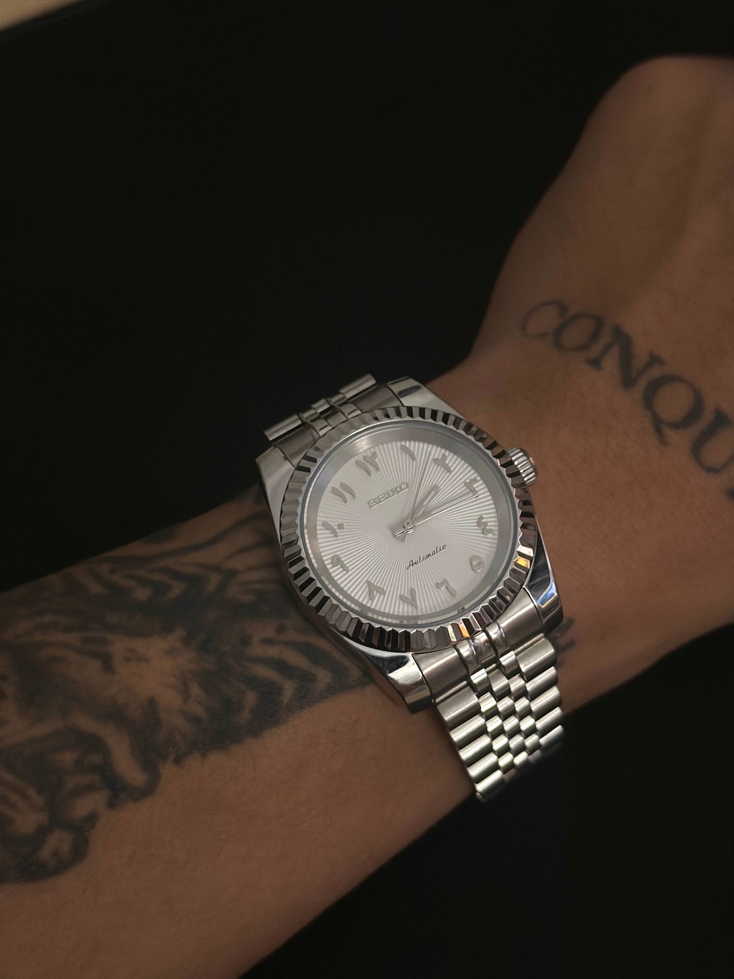 Seikojust- White Pearl Arab Dial