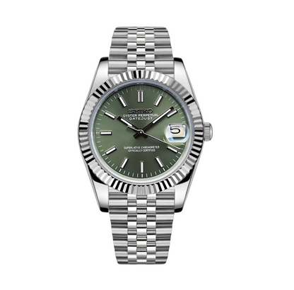 DATEJUST OLIVE GREEN SUNBURST - CUSTOM SEIKO NH35 AUTOMATIC WATCH