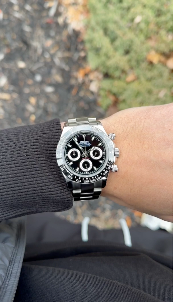 Seiko Mod Daytona Black Chronograph