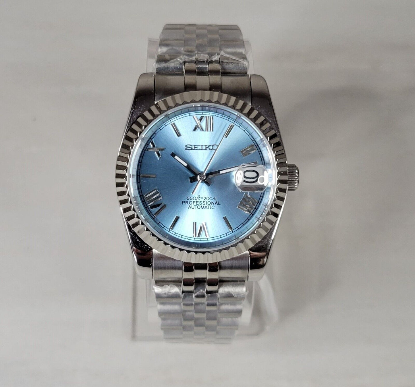 DATEJUST ICE BLUE - CUSTOM SEIKO NH35 AUTOMATIC WATCH