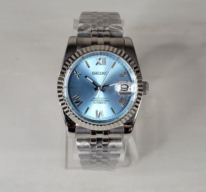 DATEJUST ICE BLUE - CUSTOM SEIKO NH35 AUTOMATIC WATCH