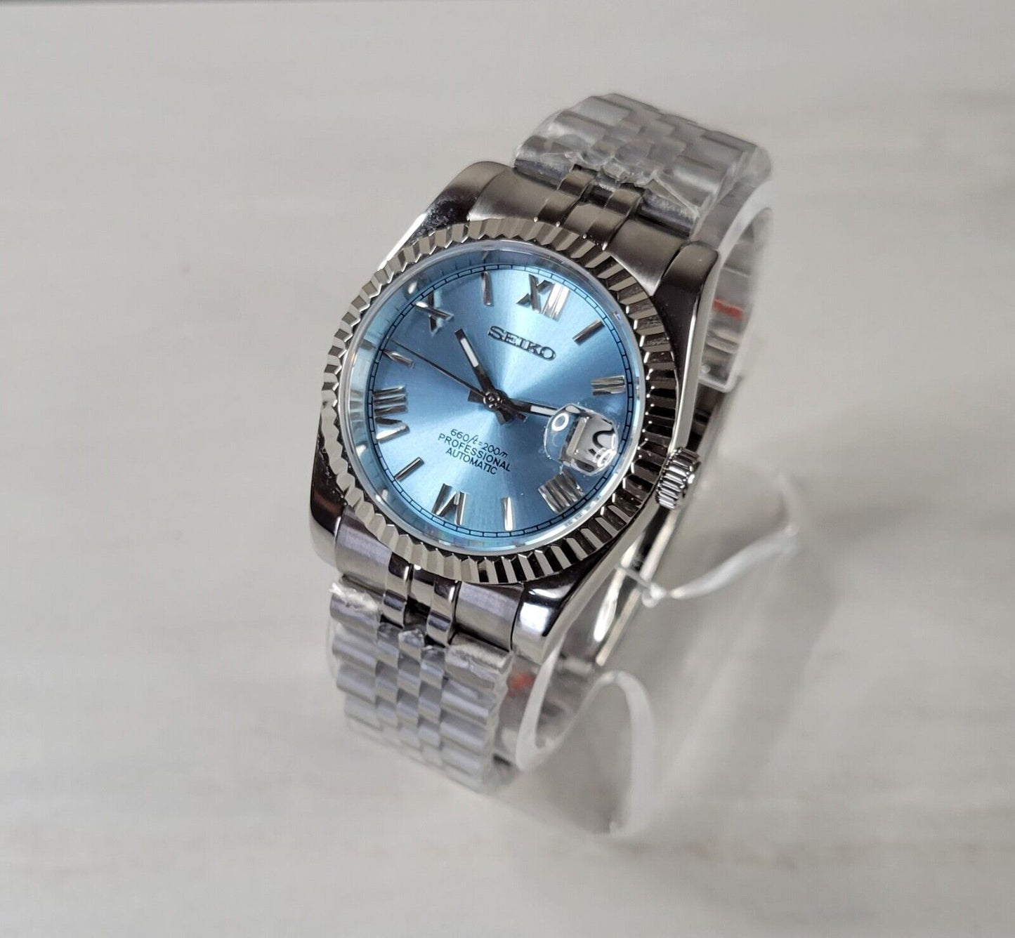 DATEJUST ICE BLUE - CUSTOM SEIKO NH35 AUTOMATIC WATCH