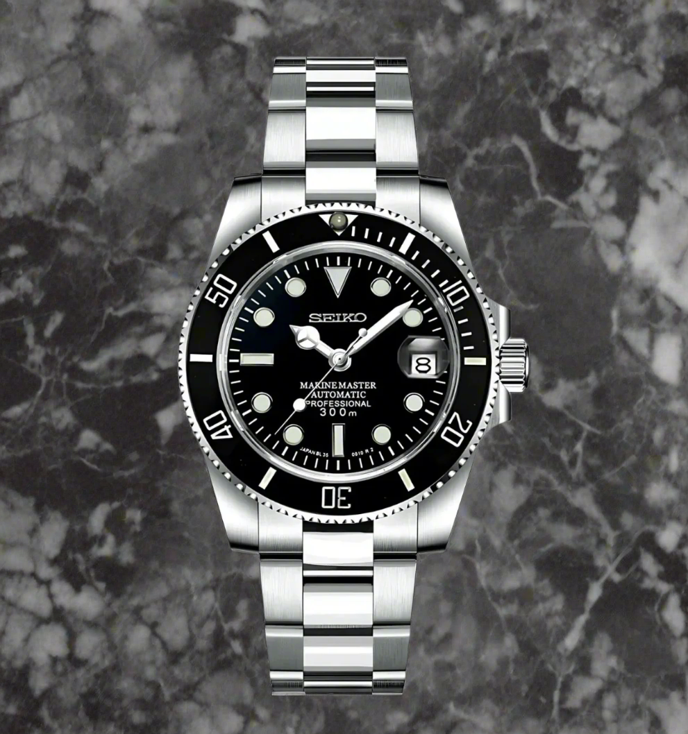 Seiko Mod Submariner Black