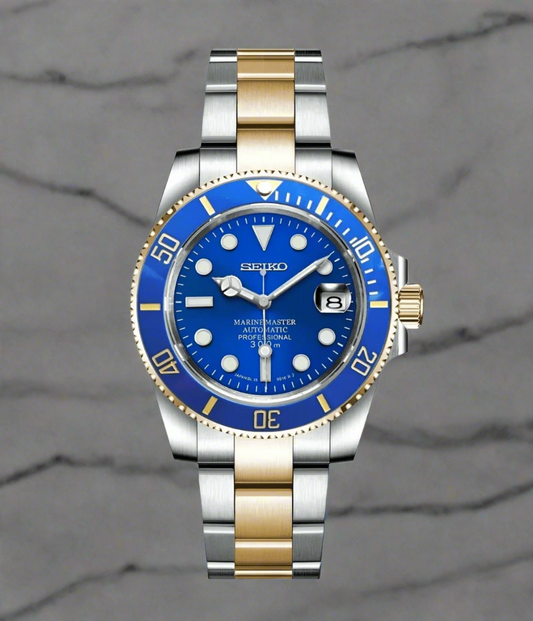 Seiko Mod Submariner Twotone Blue